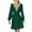 Green, variant on Herrnalise Women's Long Sleeve V-Neck Lace Dress Tie Dresses S-XL