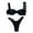 Black, variant on Bixock Swimsuit for Women,Bikinis Sets for Women,Women's Swimsuit Solid Color Bikini Set with Padded Bra No Underwire 2 Piece Swimwear