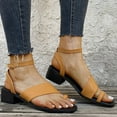 thumbnail image 5 of VerPetridure Women's Sandals Summer Casual able Open-toe Mid-heel Rubber One-line Buckle Sandals, 5 of 9