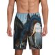 thumbnail image 1 of Balery Wild Blue Cool Dragon Pantalones cortos de pijama de punto de algodón para hombre con cinturilla y bolsillos-XX-Large, 1 of 6