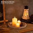 thumbnail image 2 of Wooden Tray Candle Holder - Round Wood Decorative Pillar Candle Tray for Coffee Table Farmhouse Kitchen Countertop Organizer Home Decor Wedding Centerpiece, Distressed White, 2 of 10