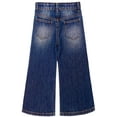 thumbnail image 2 of KIDSCOOL SPACE Little Girls Slim Jeans, 12M-14T Wide Size Range Wide-leg Palazzo Denim Pants,Deep Blue,5-6 Years, 2 of 6