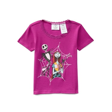 Disney Nightmare Before Christmas Girls Short Sleeve Graphic T-Shirt, Sizes 4-16