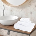 thumbnail image 4 of MALLONI HOME Ultra Soft 3 Pack Cotton Towel Set, Contains a Bath Towel 28x55 inch, a Hand Towel 16x24 inch & a Wash Coth 12x12 inch, Ideal Everyday use, Compact & Lightweight - White, 4 of 6