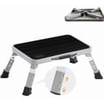 thumbnail image 2 of Taburete plegable con plataforma ajustable y superficie antideslizante, con almohadillas de goma gruesas para uso como taburete para adultos o niños en cocinas y dormitorios (gris), 2 of 10