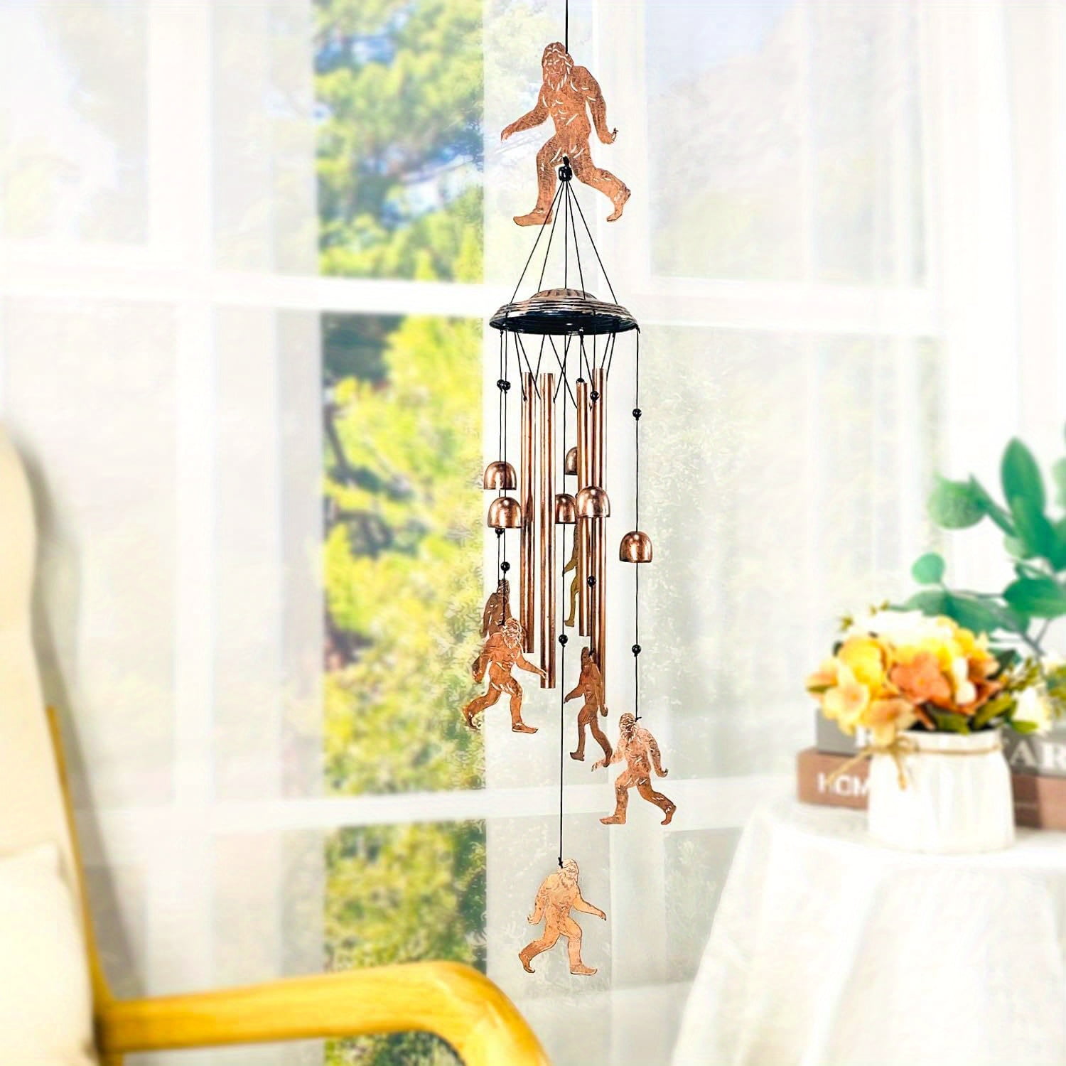 Bigfoot Wind Chimes Outdoor Big Foot Sasquatch Gifts for Men/Women/Dad/Grandpa Birthday Gift Memorial Gift Metal WindChimes for Outside/Indoors, Home, Lawn, Porch, Patio, Garden Decor, Yard Decoratio