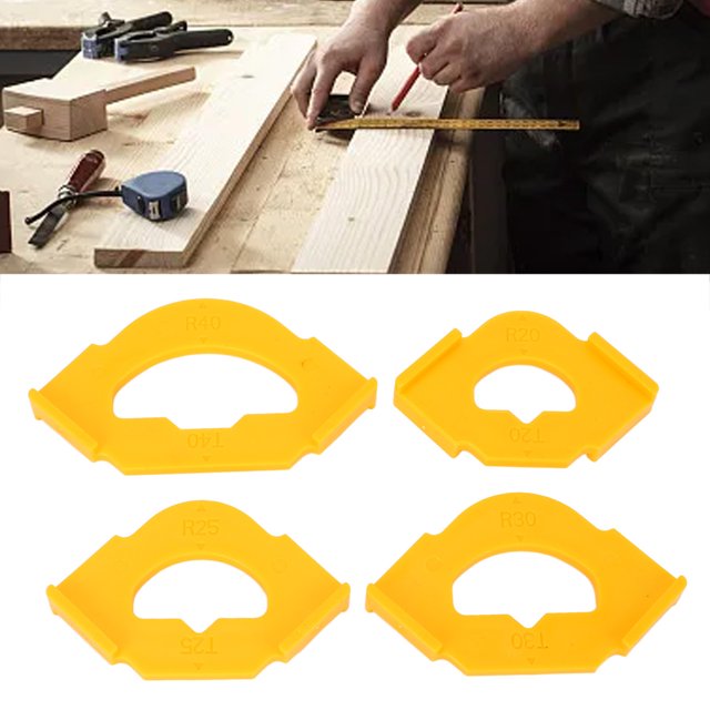 Gabarits de Routage de Coin, Plastique ABS Ergonomique Protecteur Efficace Haute Résistance à la Traction 4 Pcs Jig de Rond pour Menuiserie