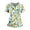 Dark Blue(Floral Print), variant on Women's Scrubs Plus Size Wrinkle-Resist Nurse Working Uniforms Trendy V Neck Floral Print Side Slits Scrub Tops Ultra Soft Short Sleeve Tees Blouse with Pockets Yellow S