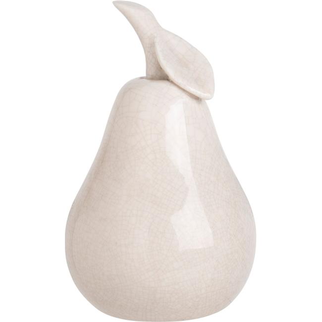 Home Essentials & Beyond 45274 6.5 in. White Ceramic Pear Sculpture