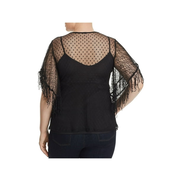 Sheer Lace & Mesh Bodysuit | Black Dot Mesh
