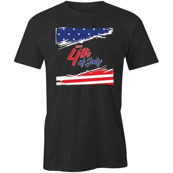 Happy 4th of July T-Shirt | Patriotic American Black Tee Gift
