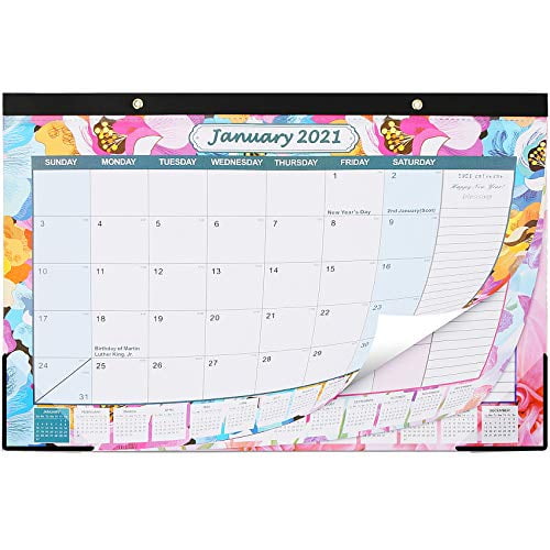 Jan 2021-Dec 2021 Wall Calendar Pad 17" x 11" 12-Month 2021 Desk Blotter 