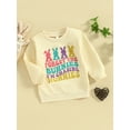 thumbnail image 2 of Bagilaanoe Toddler Baby Girl Boy Easter Sweatshirt Long Sleeve Letter Embroidery Pullover 6M 12M 18M 24M 3T Kids Loose Tee Tops, 2 of 8