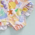 thumbnail image 5 of 12-24 M Toddler Girl Swimsuit Summer Floral Print Zipper Rash Guard Swimsuit With Matching Cap For Baby Girls Beachwear, 5 of 7