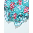 thumbnail image 6 of YiZYiF Infant Baby Girls One-piece Floral Printed Swimwear Ruffled Back Long Sleeves Bathing Suit Blue 6-12 Months, 6 of 7
