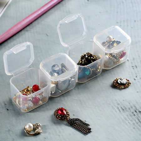 28 Slots Nail Art Storage Box Plastic Transparent/Pink/Purple  Display Case Organizer Holder For Rhinestone Beads Ring Earrings (Best Jewelry Display Ideas)