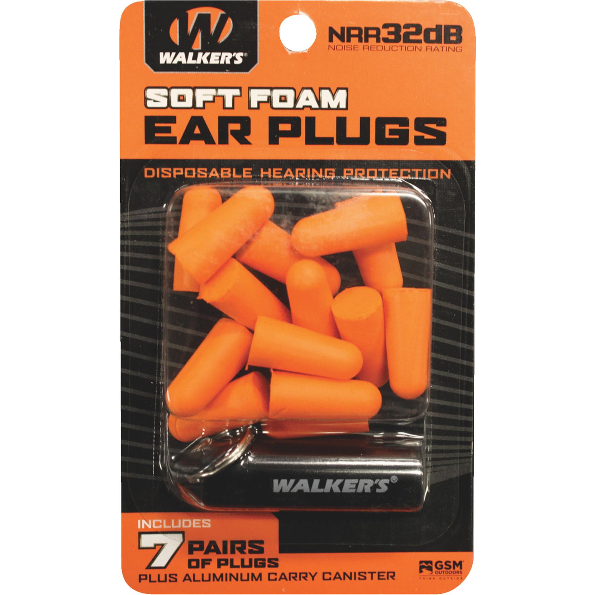 Walkers GWPPLGCANOR Foam Ear Plugs 32 dB Orange with Black Canister