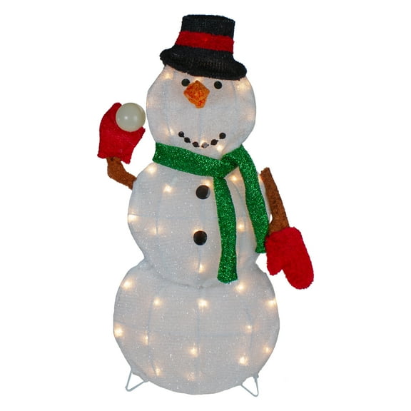 Northlight Snowman with Snowball Christmas Outdoor Decoration - 24" - White Lights