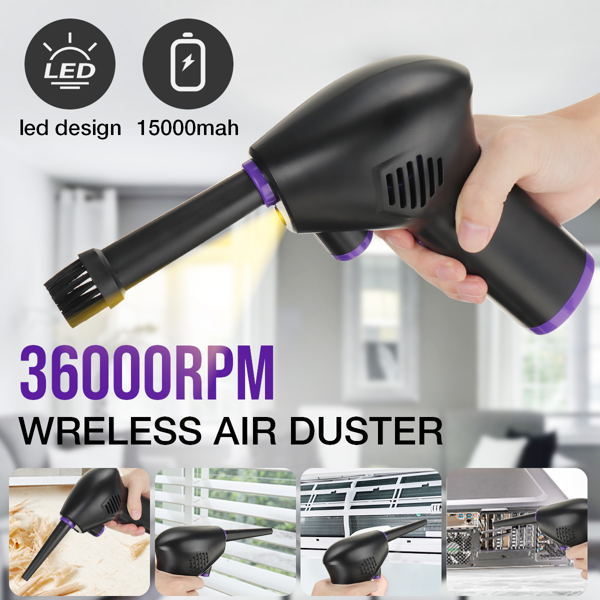 Buy Compressed Air Dusters Cordless for Computer Keyboard HighPressure Electric Air Duster