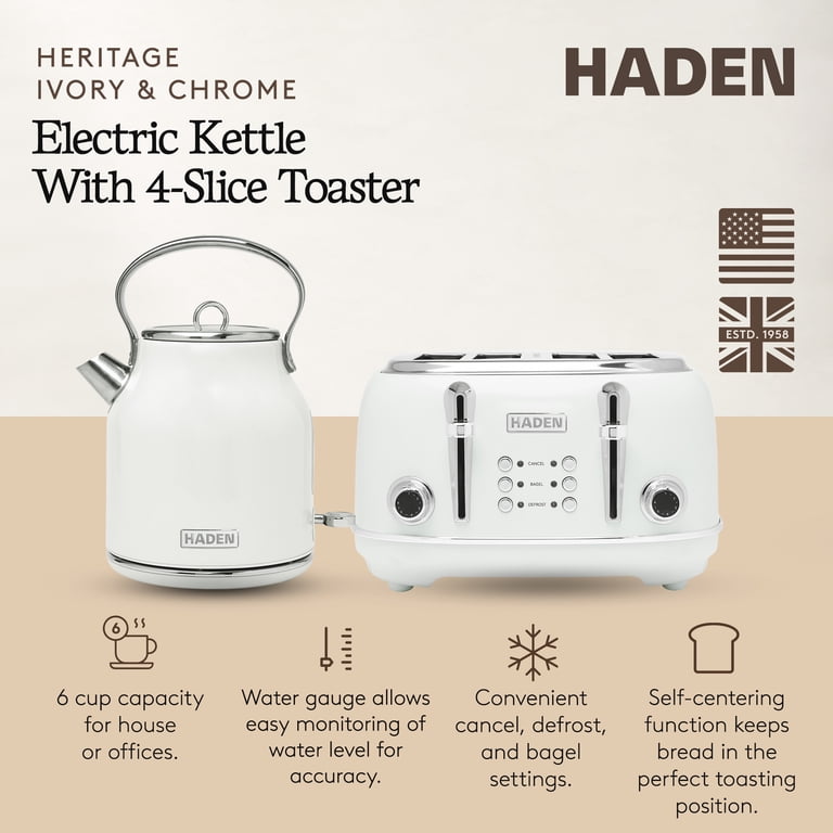 Haden Heritage Matching Appliance Set: 1.7L Electric Tea Kettle