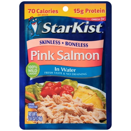 StarKist Skinless Boneless Pink Salmon in Water, 2.6 oz Pouch