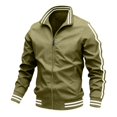 thumbnail image 7 of Yungyresw Track Jacket Stripe Sleeves Bomber Zip Up Striped Jacket Slim Fit for Autumn Wear Sports, 7 of 7