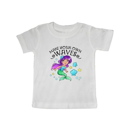 

Inktastic Make Your Own Waves Mermaid with Seashells Gift Baby Boy or Baby Girl T-Shirt