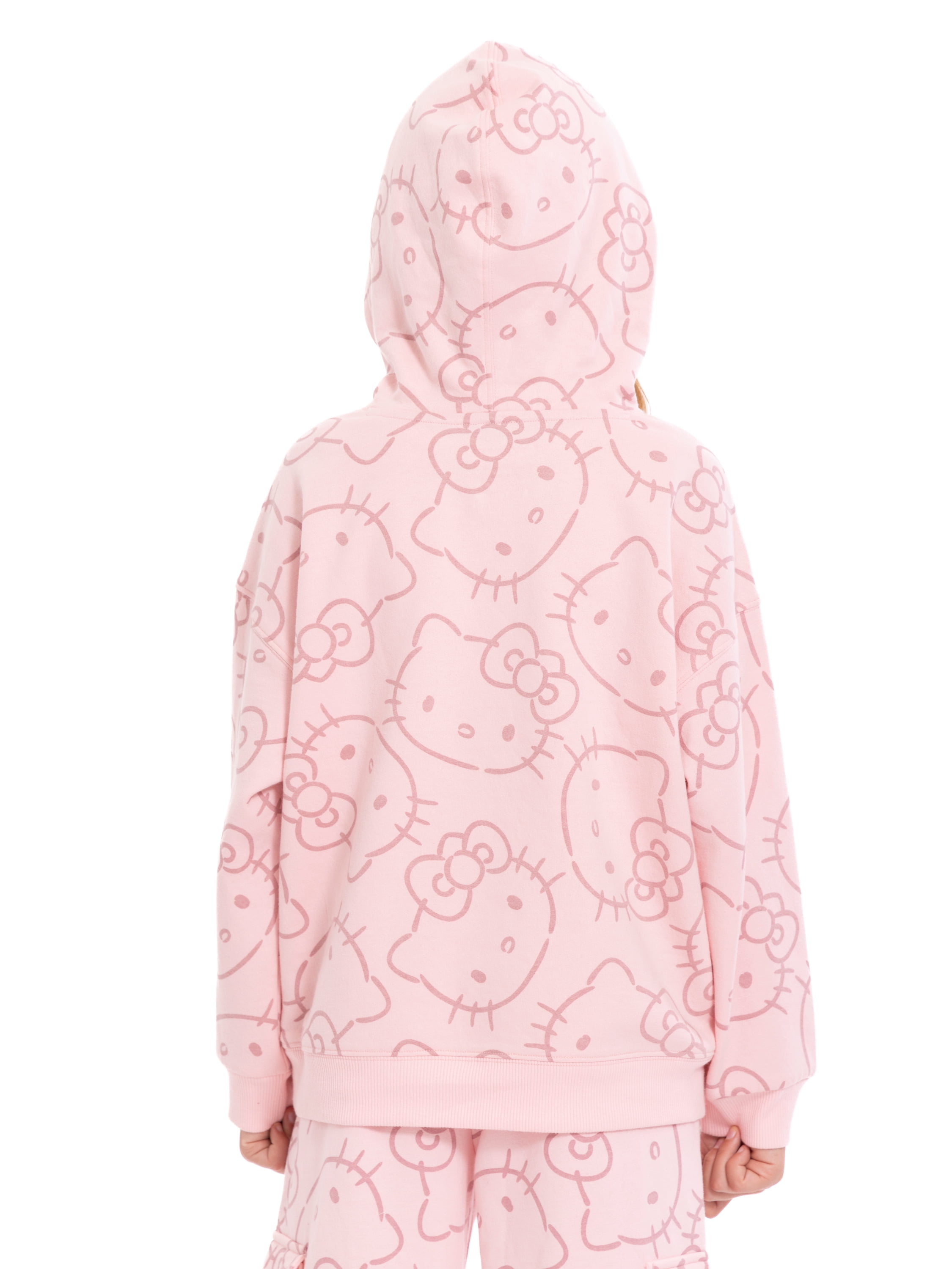 Wonder Nation Hello Kitty Girls Printed Graphic Hooded Sweatshirt, Sizes 4-18