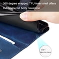 thumbnail image 6 of Zipper Wallet Case for Samsung Galaxy A34 5G, Glossy Luxury Faux PU Leather Soft Silicone Shockproof Flip Folio Cover with Card Slots Pocket Magnetic Clasp Kickstand Fashion Case, Blue, 6 of 9