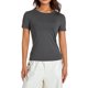thumbnail image 4 of Mujeres Moda Salvaje Camisetas Color Sólido Cuello Redondo Manga Larga Camisas Primavera Otoño Slim Fit Streetwear Nituyy Color Sólido Cuello Redondo Manga Larga Bottoming Camisetas, 4 of 5