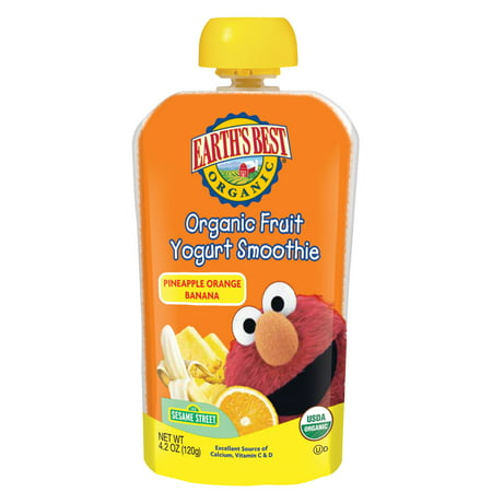 Earth's Best Organic Fruit Yogurt Smoothie, Pineapple Orange Banana, 4.2 Ounce (Pack of