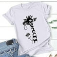thumbnail image 4 of Nuoqisi T-Shirts pour Femmes Grande Taille à Manches Courtes, Col Rond, T-Shirt Graphique Décontracté, 4 of 6