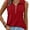 Red, variant on MORTTIC Women's V-Neck Ribbed Tank Top, Sleeveless Shirt with Zipper, Casual Loose Fit Summer Top, L