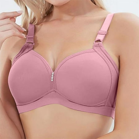 Blczomt No Wire Bralette for Women Balconette Seamless Sexy Pink Bra