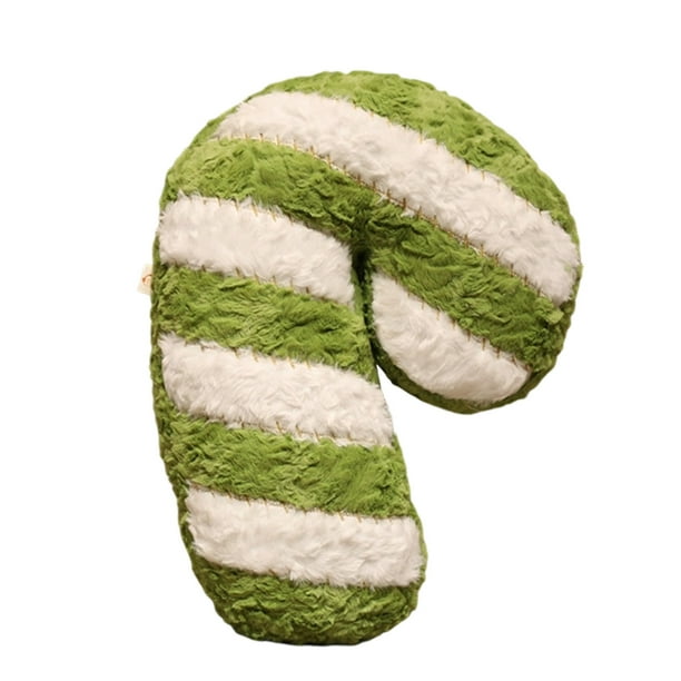 Candy Cane Cojín de sofá suave Verde 19,6 pulgadas Decorativo con forma de caramelo