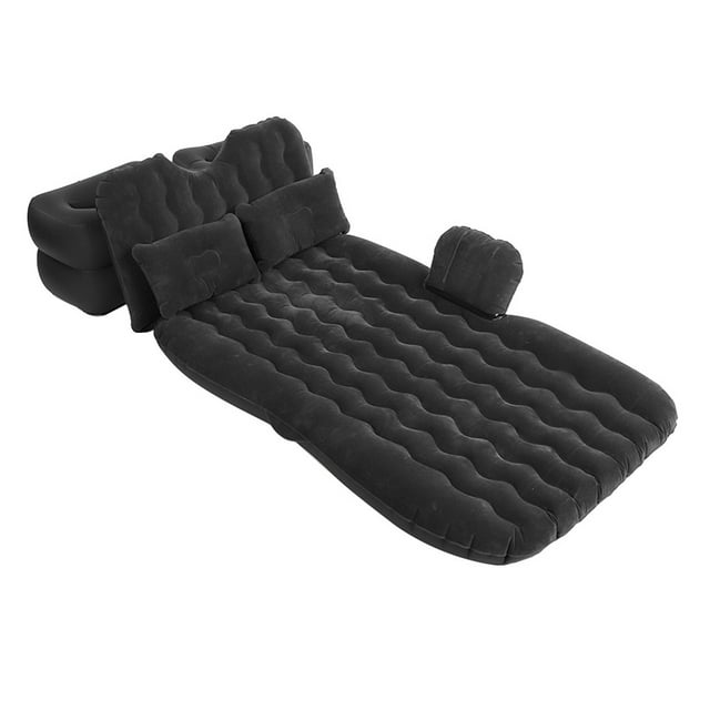 Inflatable Bed Mattress, Soft Flocked PVC, Durable and Strong with Inflatable Pillows Design for Camping Travel Car Back