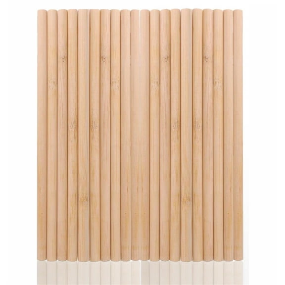 Reusable Bamboo Drinking Straws,Happon 20 Pcs Eco-Friendly Natural Bamboo Straws, Reusable Wood Straws for Home and Outdoors