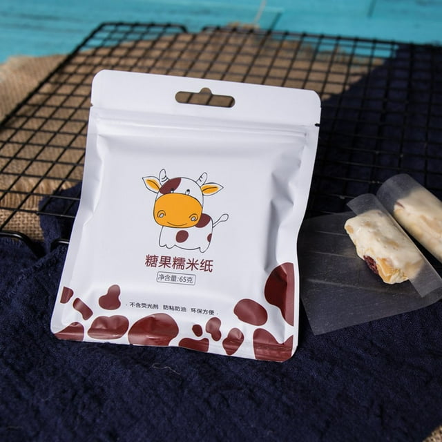 OUTAD 500 Sheets Nougat Wrapping Paper Edible Glutinous Rice Paper Baking Candy Paper Candy Wrapper Transparent Paper