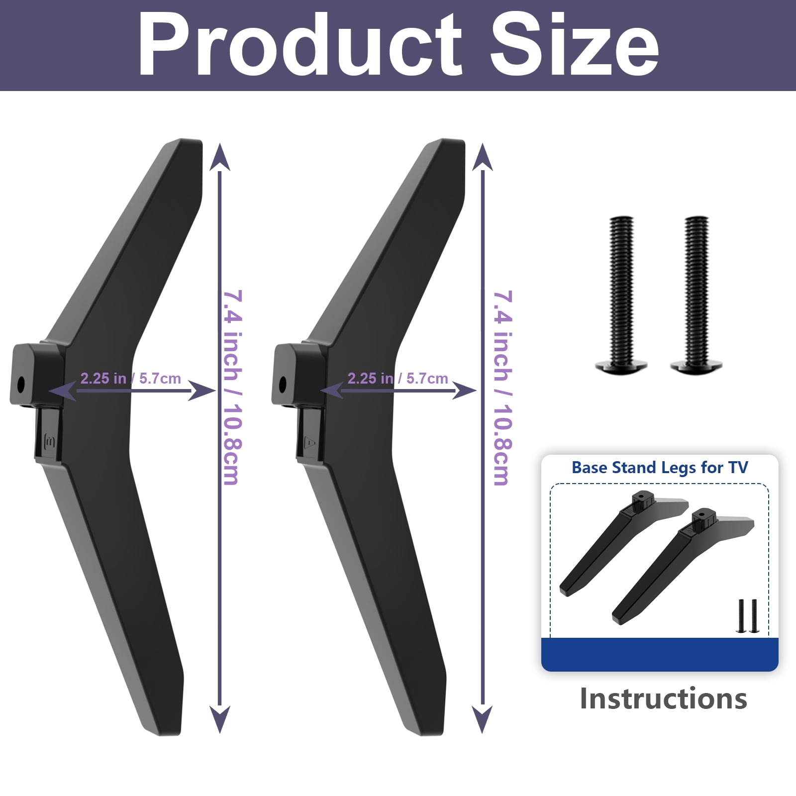TV Stand Legs for 43 Inch LG TV Legs 43UK6200 43UK6090 43LK5700PUA 43UM7300 43UN6900PUB 43LJ5500 43LJ550M 43LJ5550 MAM645839 AAN76009325 AAN76009305 AAN76009358 with Screw