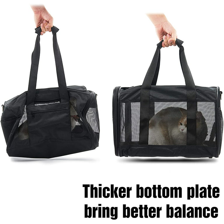 PAWSMARK Soft-Sided Mesh Foldable Pet Travel Carrier, Pet Bag for