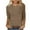 Khaki, variant on Jalioing 3/4 Sleeve Shirts Women's Crew Neck Basic Tops with Pocket Fashion Casual Solid Color T Shirts Outfits
