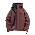 thumbnail image 2 of Men's Waterproof Work Jacket, Hooded Raincoat with Multiple Pockets for Outdoor and Casual Wear, Breathable Nylon Shell, 2 of 9