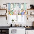 thumbnail image 2 of Easter Kitchen Curtains Window Panels, Spring Rabbit Ears Foot Flowers Eggs Green Wooden Insulated Window Treatment Curtain, Grommet Curtains for Bedroom/Living Room/Bathroom, 2 Piece 27.5"Wx39"L, 2 of 8