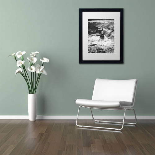 Trademark Fine Art "Armen Lighthouse Against Ruzica" Canvas Art by Mathieu Rivrin, White Matte, Black Frame