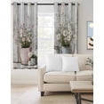 thumbnail image 2 of White Pink Floral Blackout Curtains for Bedroom Living Room Darkening Curtains 84 Inch Length 2 Panels Set Garden Floral Wildflower Wood Grain Window Curtain Window Treatment Grommet Drapes 52"x84", 2 of 9