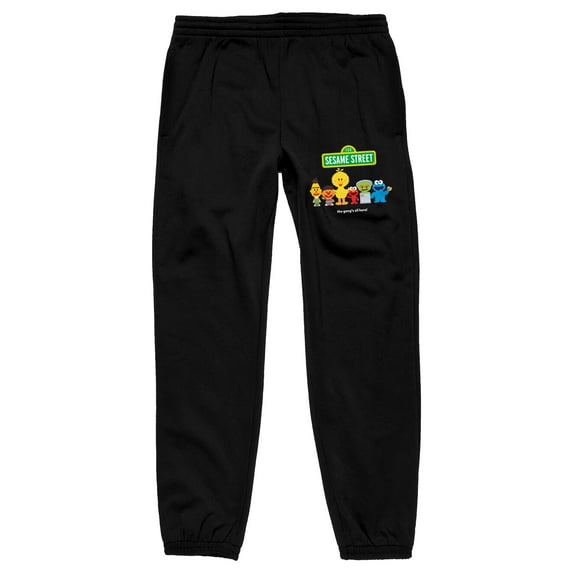 Sesame Street Sesame Street Gang Men's Black Graphic Sweatpants-Medium
