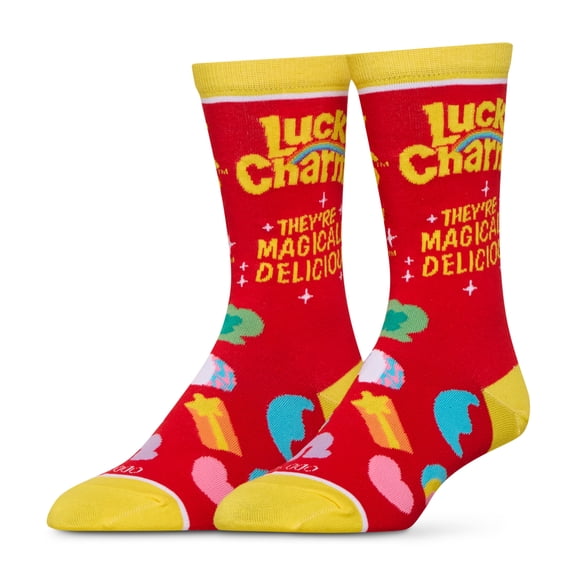 Cool Socks Lucky Charms Magicially Delicious Crew Socks, Size Large