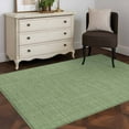 thumbnail image 3 of Grass Green 4x6 Area Rugs, Farmhouse Burlap Solid Green Color Modern Linen Texture Non-Skid Rubber Backing Large Rectangle Rugs - Living Room Bedroom Home Office, Indoor Floor Carpets Washable Rug, 3 of 9