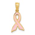 thumbnail image 1 of 14K Yellow Gold Small Enameled Awareness Ribbon Pendant, 1 of 2
