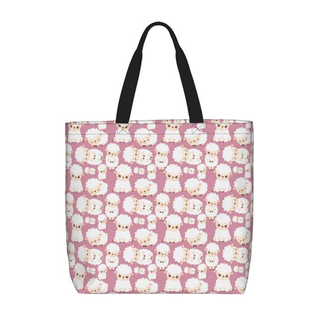 Balery Cartoon Sheep Bolsa de Mano para Mujeres con Cremallera, Bolsa de Gimnasio con Compartimentos, Bolsa para Laptop, Bolsa para Trabajo
